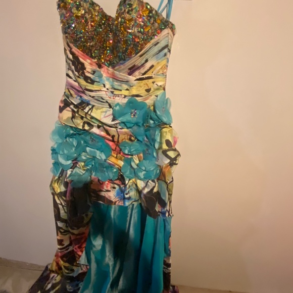 Unique multi colored train prom dress - Picture 13 of 13